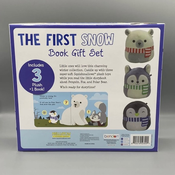 Squishmallows First Snow Book Aldi Gift Set Christmas Penguin Fox Polar Bear - Picture 2 of 3